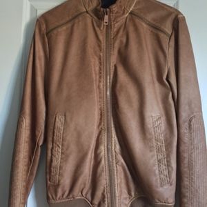 Zara Man Tan Leather Jacket